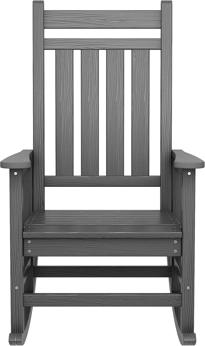 SERWALL Outdoor Rocking Chair Set of 2, HDPE Rocking Chairs - Image 8