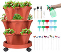 Vertical Planter 3 Tier Stackable Planters Garden Planters Strawberry Herb by GameXcel
