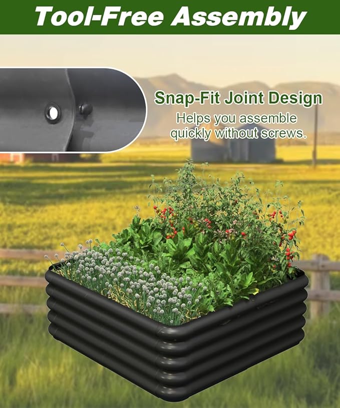3.0x3.0x1.0ft Raised Garden Bed Kit - Image 4