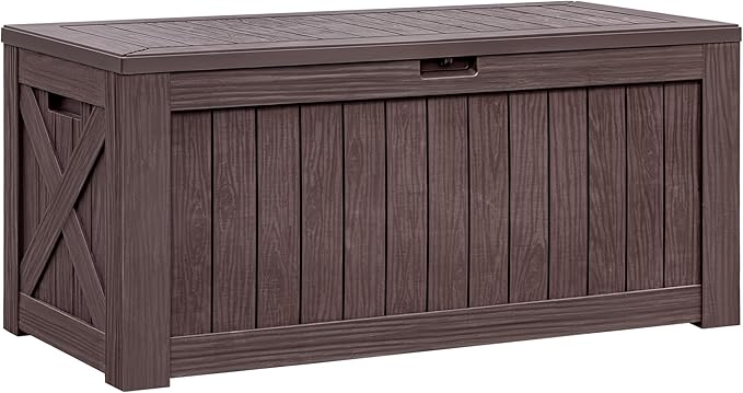 Flamaker Resin Deck Box 120 Gallon Waterproof Large Outdoor Indoor Storage Box by Flamaker