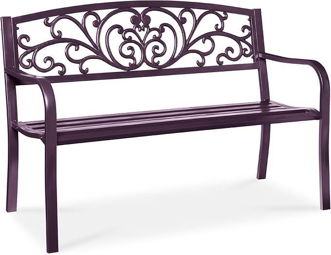 Best Choice Products Outdoor Bench Steel Garden Patio Porch Furniture by BestChoiceProducts