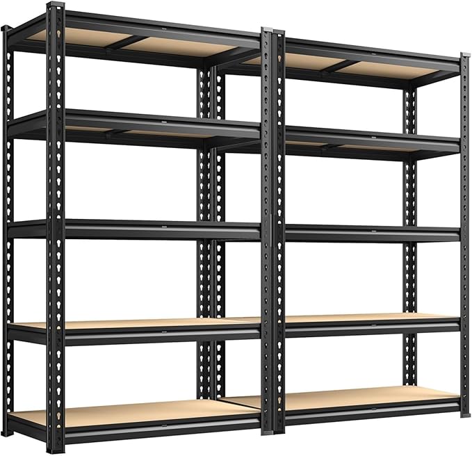 REIBII 2400LBS Garage Shelving Heavy Duty 5 Tier Storage Shelves Adjustable by REIBII