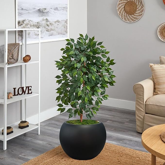 13.5 H x 17" Dia Round Fiberstone Planter - Image 4