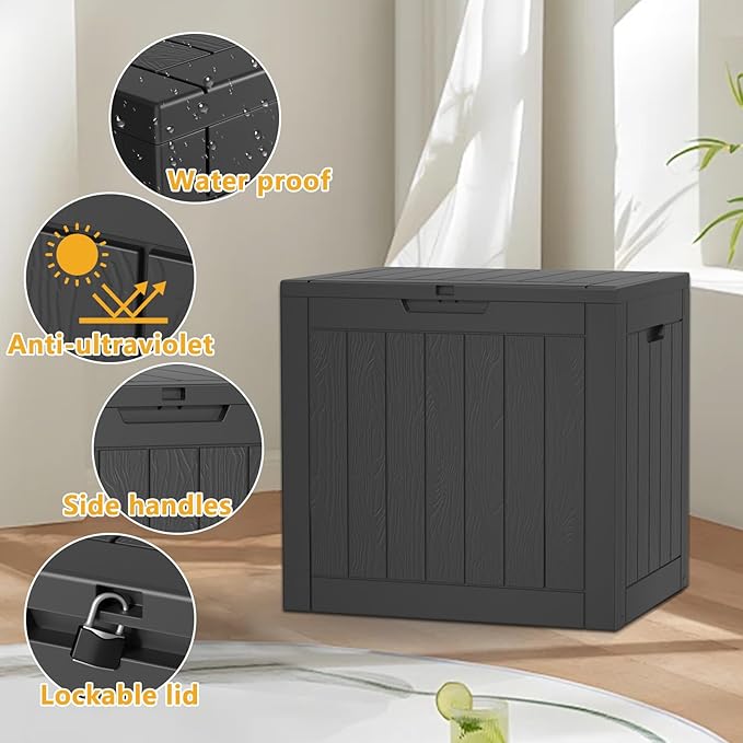 EasyUp 31Gallon Outdoor Deck Box Waterproof, Indoor and Outdoor Storage Box - Image 7