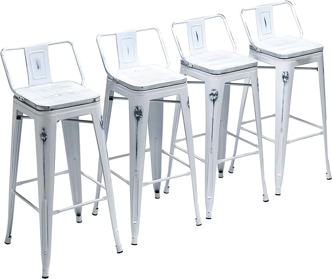 Yongchuang 26" Industrial Metal Barstools Set of 4 Counter Height Bar Stools by YongchuangInternational