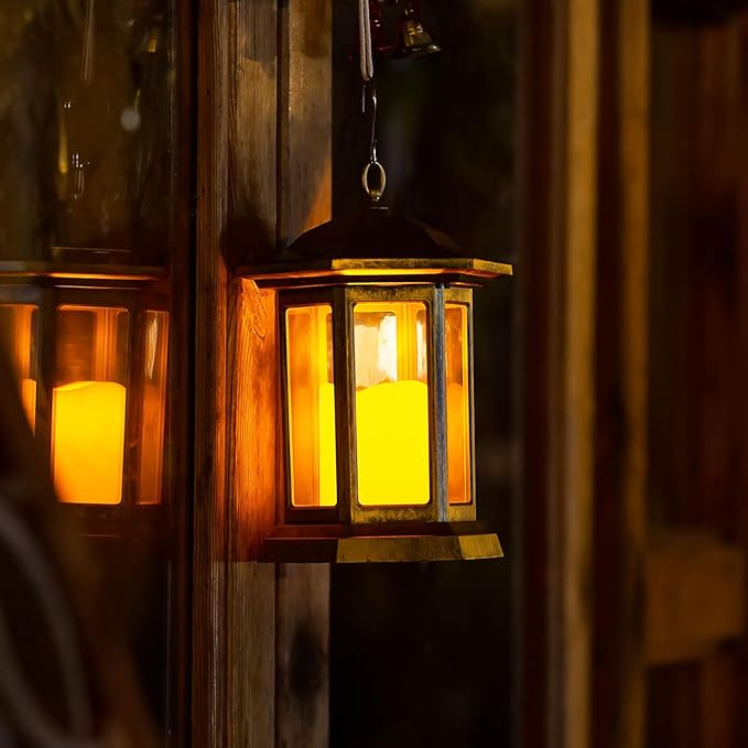 Solar Lantern Outdoor, Outdoor Hanging Candle Lanterns LED Lights - Image 6