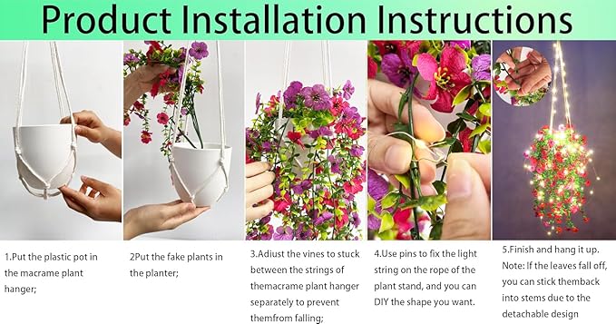 Comtelek Artificial Flowers for Outdoors Fake Hanging Plants - Image 6