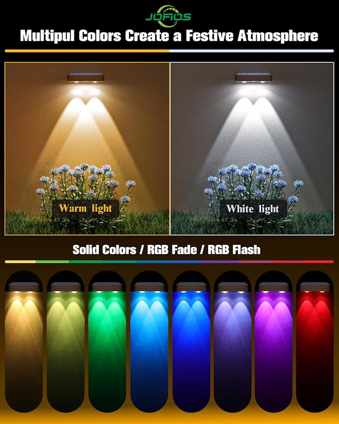 Solar Fence Lights 12 Pack Brown, 50 Lumens Outdoor Fence Lights Solar Powered - Image 4