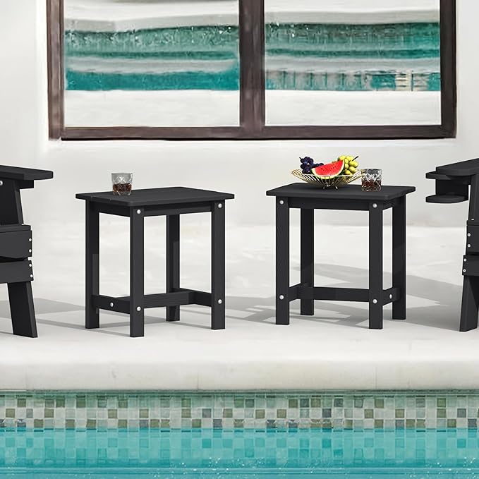LUE BONA Outdoor Side Table Set of 2, HDPS Small Outdoor Table, Adirondack Side - Image 2