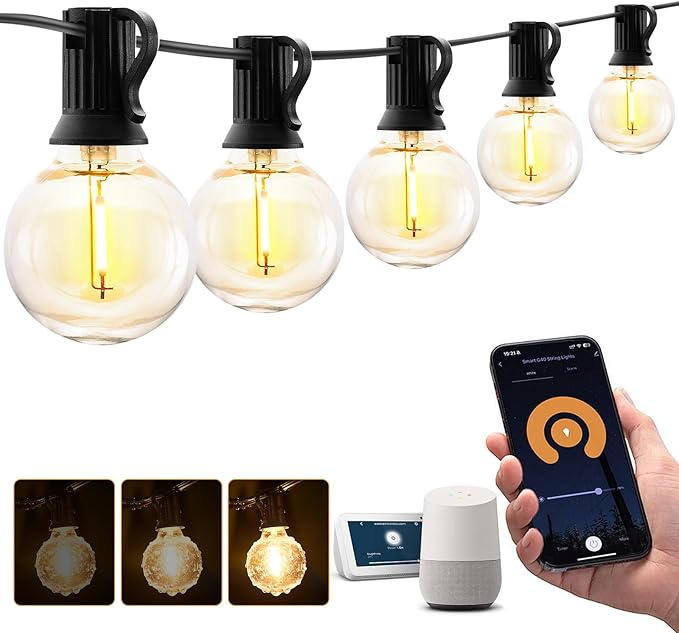 XMCOSY+ Outdoor String Lights, Smart Patio Lights 100Ft Dimmable Outdoor Lights by XMcosy