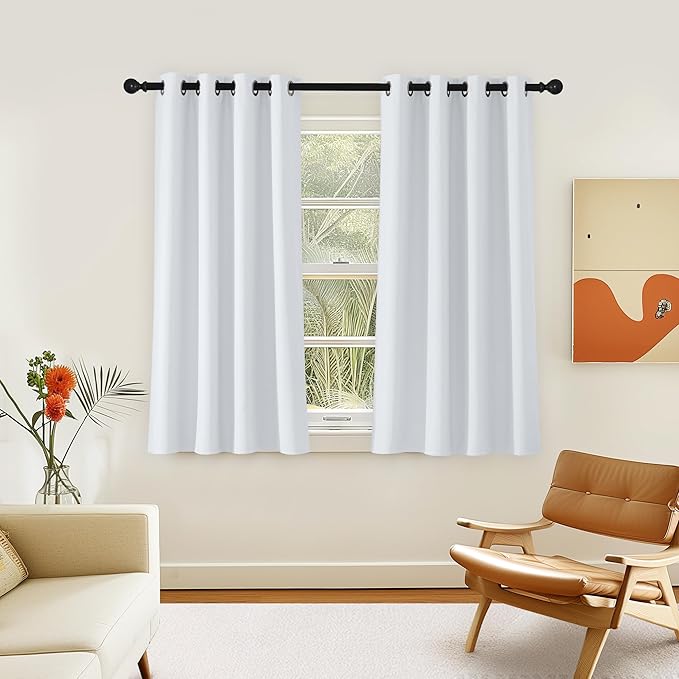 NICETOWN Greyish White Curtain for Bedroom, Room Darkening Solid Thermal by NICETOWN
