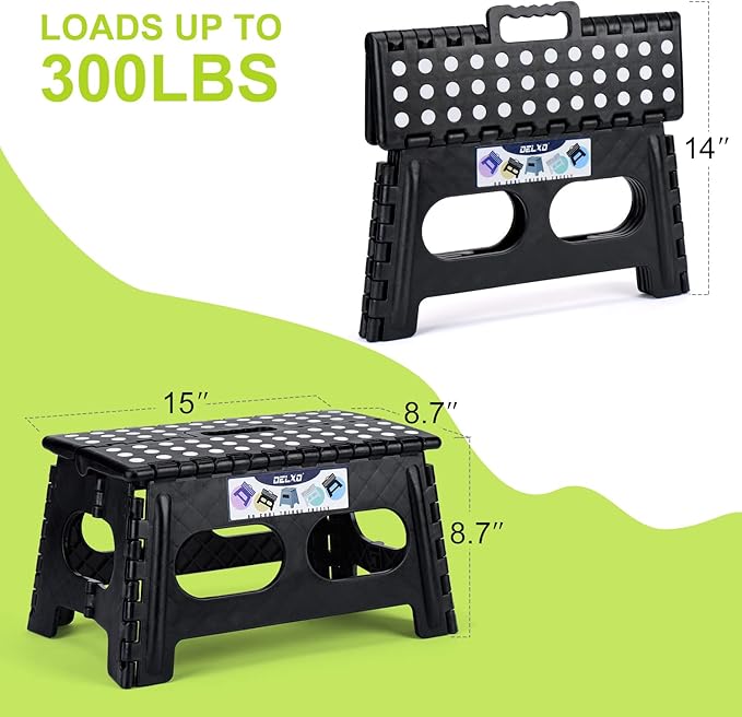 Delxo Folding Step Stool for Kids and Adults, 15-Inch Extra Wide 9 Inch Height - Image 7