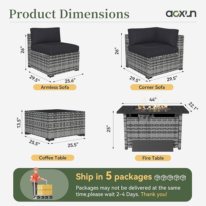 Aoxun 15 Piece Patio Furniture Set - Image 7