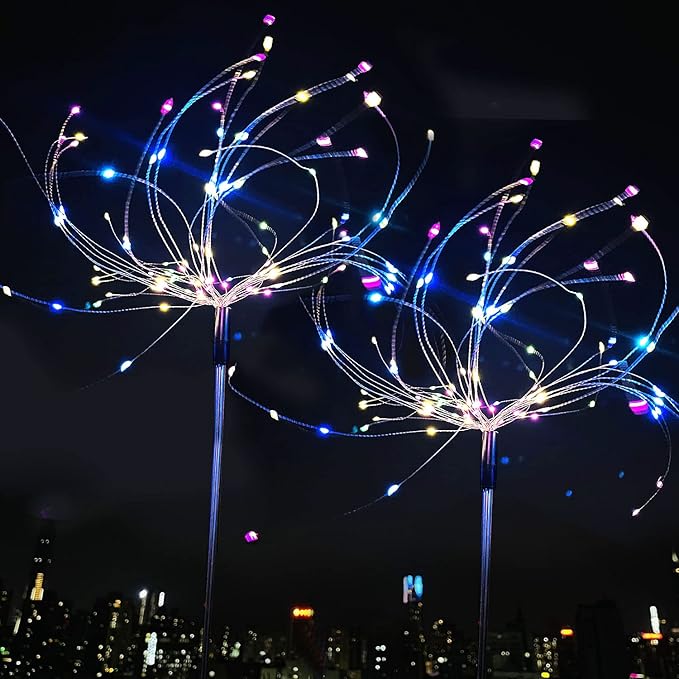 JJGoo Solar Firework Lights, 2 Pack 180 LEDs 2 Lighting Modes Solar Lights - Image 9