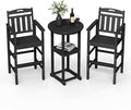 Ciokea 3-Pcs Bistro Table and Chairs, All-Weather Round High Top Bar Table by CIOKEA