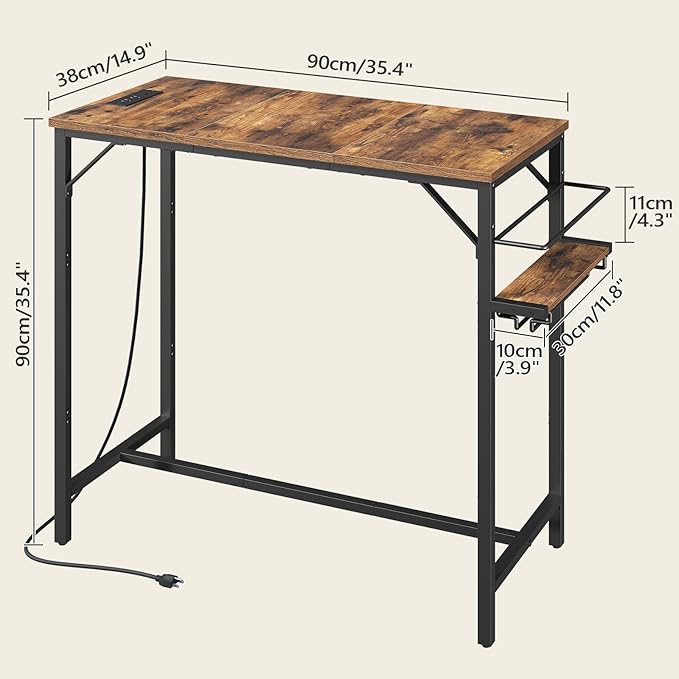 Bar Table, 35.4-Inch Counter Height Pub Table - Image 2