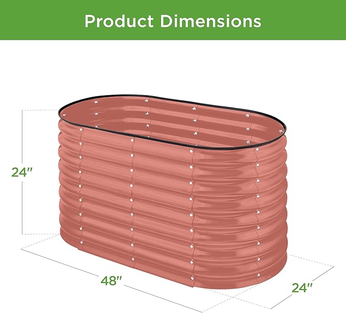 Best Choice Products 4x2x2ft Outdoor Metal Raised Garden Bed, Oval Deep Root - Image 7