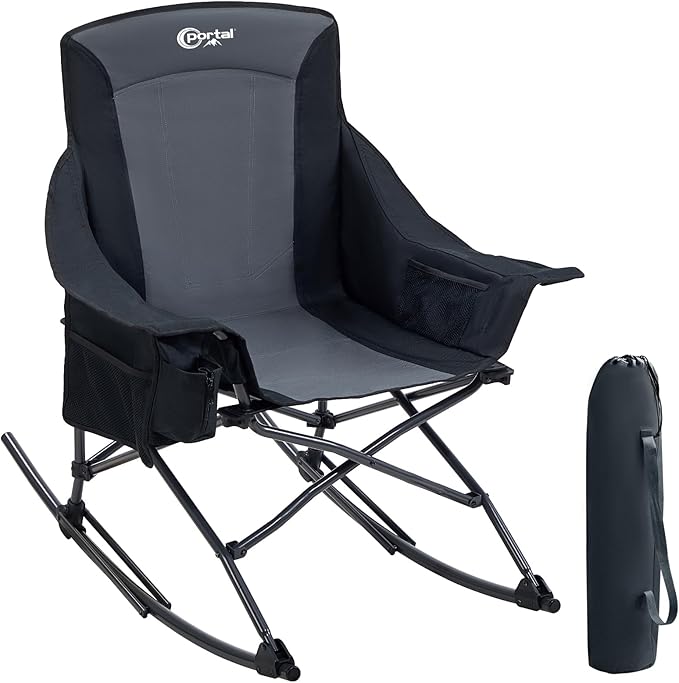 Portal Camping Rocking Chair Outdoors Folding Portable Rocker by PORTAL