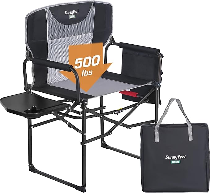 SUNNYFEEL Oversized Camping Directors Chair 500 LBS Heavy Duty, Portable by SunnyFeelCamping