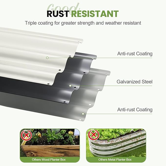 G GOOD GAIN 4-in-1 Adjustable Raised Garden Bed Kit | Galvanized Planter Boxes - Image 4