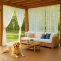 10 x 10 ft Outdoor White Tulle Backdrop Curtains Waterproof Voile Sheer Screen by Unknown