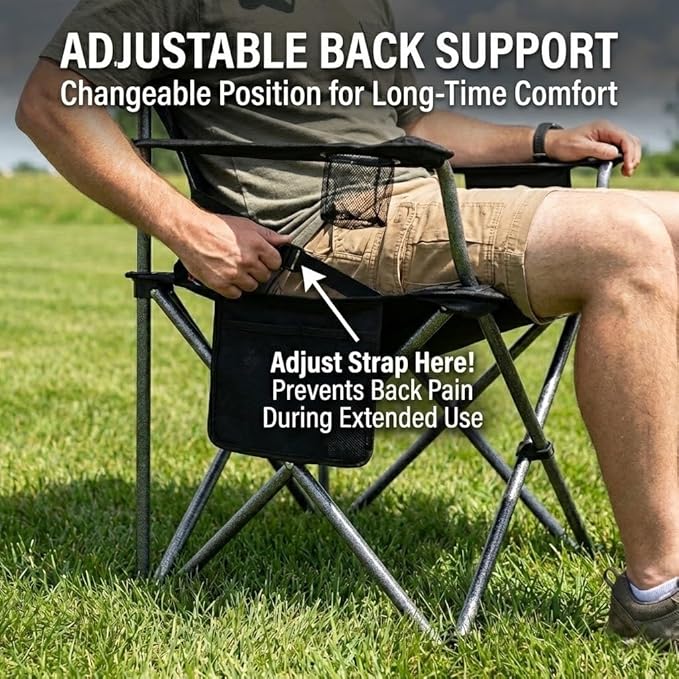 FAIR WIND Heavy Duty Camping Chair, Oversized Padded Folding Chair - Image 5