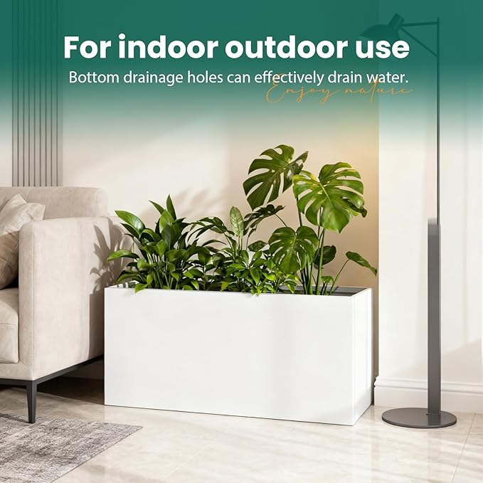 Metal Rectangular Planter 36" L x 12" W x 16" H Galvanized Steel Planter Box - Image 3