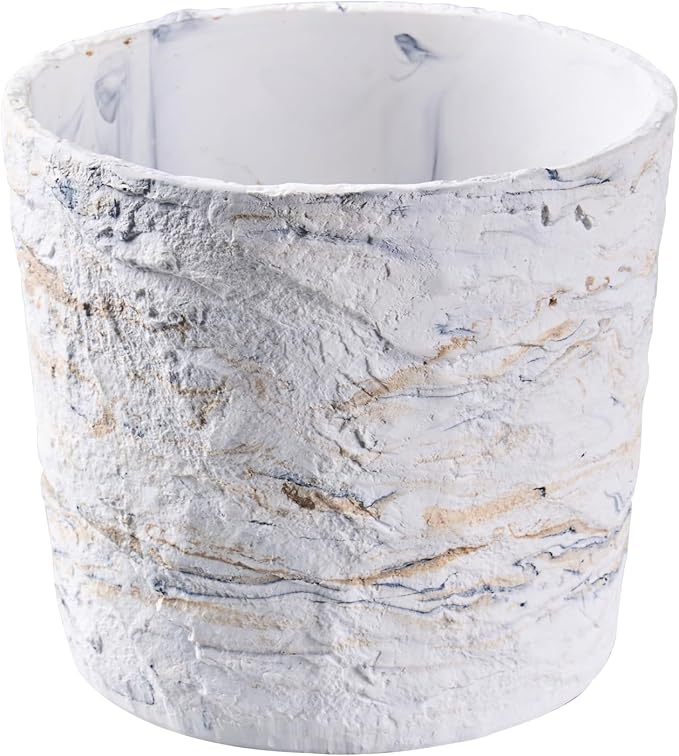 Ekirlin 7 Inch Natural Ore Textures Plant Pot, Resin Outdoor Planters by Ekirlin