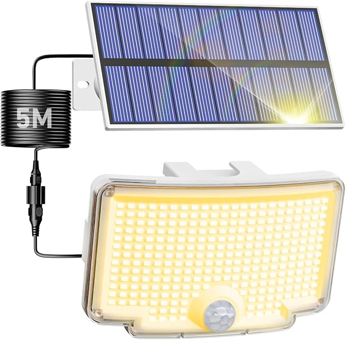 Peasur 1 Pack Solar Motion Lights Outdoor, 318 LED Solar Security Light by Peasur