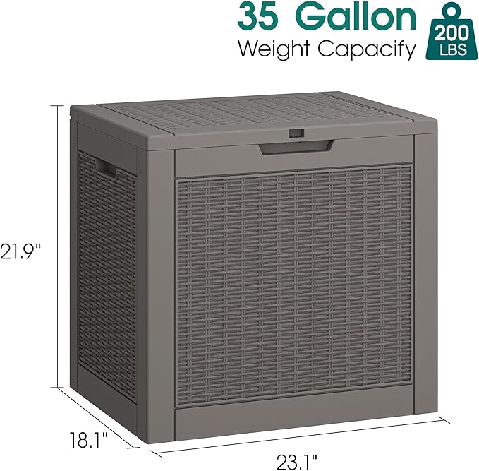 Outdoor Storage Box, Resin Deck Boxes Indoor and outdoor, Waterproof Storage - Image 2