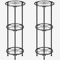 CASIMR Plant Stand Indoor Outdoor, Metal Rustproof Flower Shelf 3 Tier 32.3 inch by CASIMR