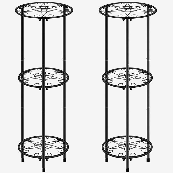 CASIMR Plant Stand Indoor Outdoor, Metal Rustproof Flower Shelf 3 Tier 32.3 inch by CASIMR