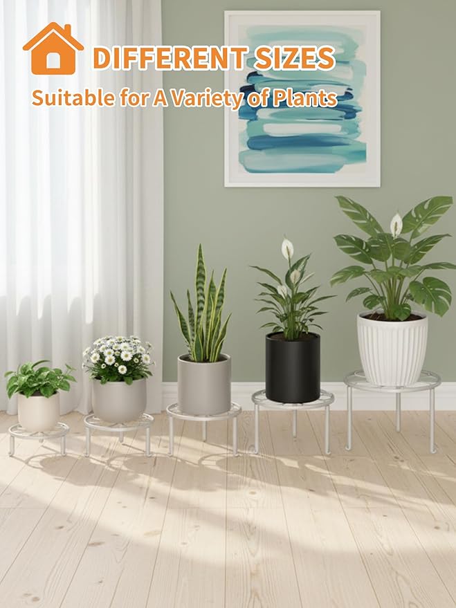 5 Pack Heavy Duty Metal Iron Plant Stand, Anti-Rust Iron Flower Pot Stand Holder - Image 7
