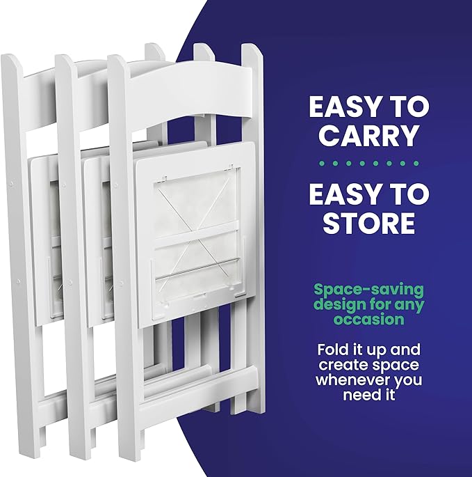 SIMPLEX 500 White Folding Chairs – Resin Stackable Foldable Chairs - Image 6