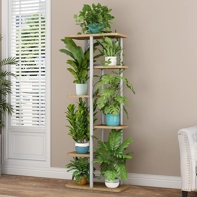 LINZINAR Plant Stand 6 Tier 7 Potted Multiple Flower Pot Holder Shelf Indoor - Image 3