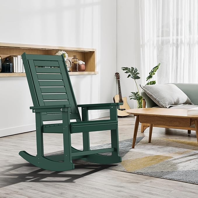 GREENVINES Outdoor Rocking Chairs | Set of 4 | Porch Rocker | HDPE Plastic | - Image 2