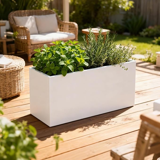 Metal Rectangular Planter 36" L x 12" W x 16" H Galvanized Steel Planter Box - Image 7
