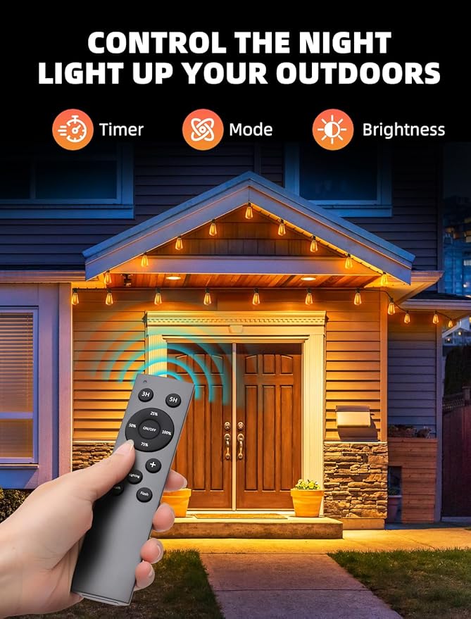 Outdoor Patio String Lights: 50Ft 15M Outside Waterproof Light - Image 2