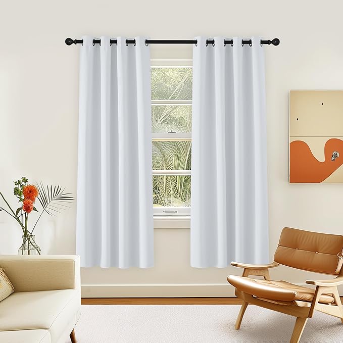 NICETOWN Greyish White Room Darkening 72 inch Curtain, Grommet Thermal by NICETOWN