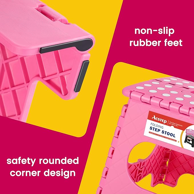 ACSTEP Folding Step Stool for Adults-11 Height Lightweight Plastic Stepping - Image 3