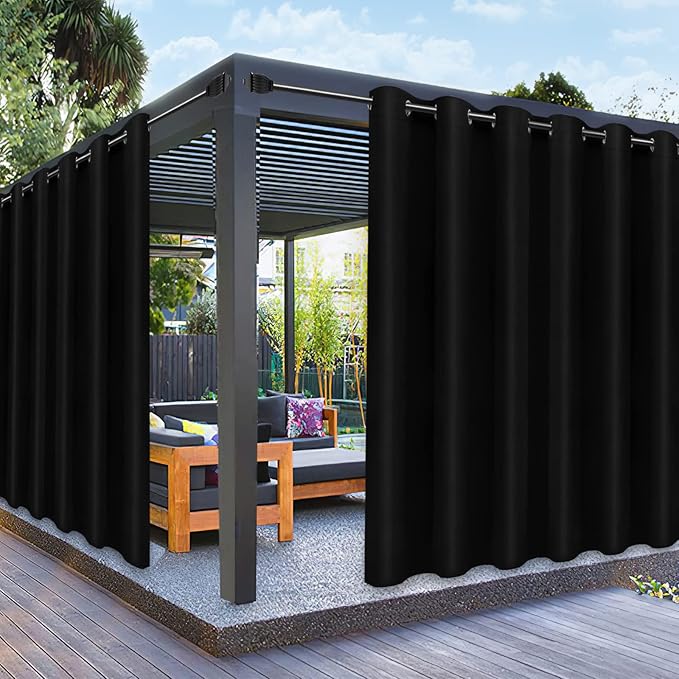 PureFit Outdoor Curtains for Patio Waterproof Weatherproof, UV Resistant by PureFit