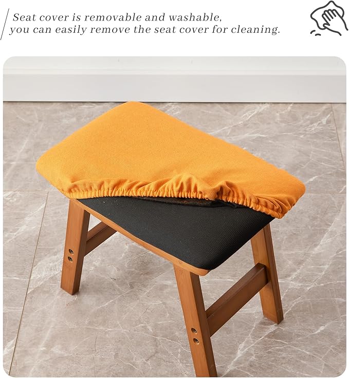 Foot Stool, Bamboo Small Sofa Foot Rest Under Desk, Extra Seating - Image 5