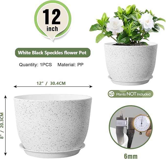 Plant Pots 12 inch, Plastic Planters - Image 2