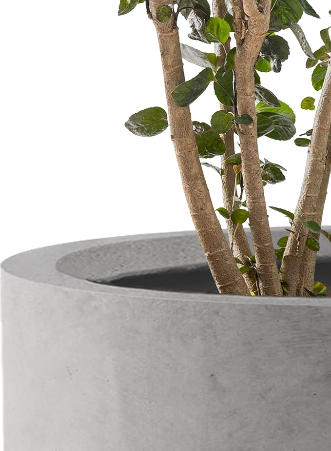Kante 12.6" Dia Round Concrete Planter, Modern Style Large Cylindrical Plant Pot - Image 4