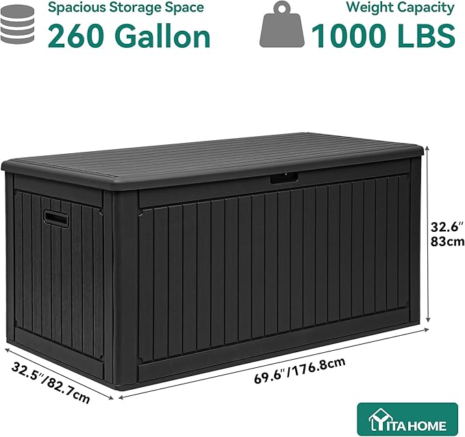 YITAHOME 260 Gallon Large Deck Box - Image 8