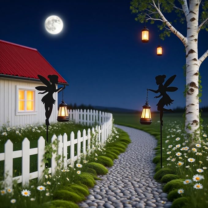 Solar Fairy Garden Stake Decorative Lantern Outdoor Waterproof, Outdoor Garden - Image 4