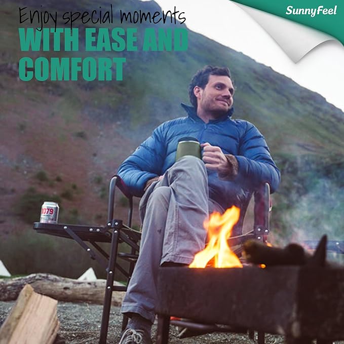 SUNNYFEEL Heated Camping Directors Chair, Heavy Duty, Oversized Portable - Image 4
