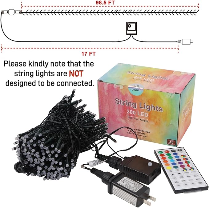 LJLNION 98.5ft Christmas Lights Color Changing - Image 5
