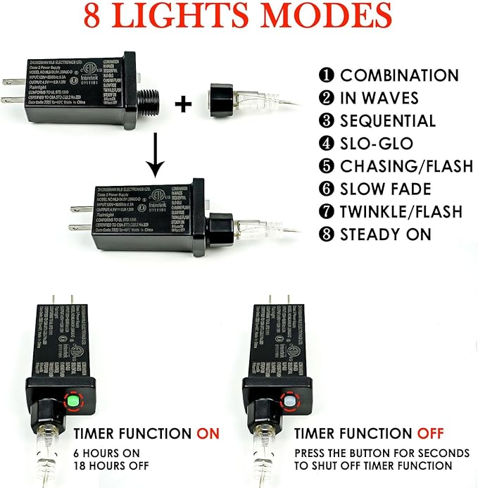 66Ft 200 LED Halloween Fairy Lights Plug in, 8 Modes String Lights - Image 5
