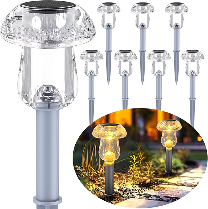 Solar Lights Outdoor, 16 Pack Mushroom Lights Outside Waterproof, Solar Powered - Image 9